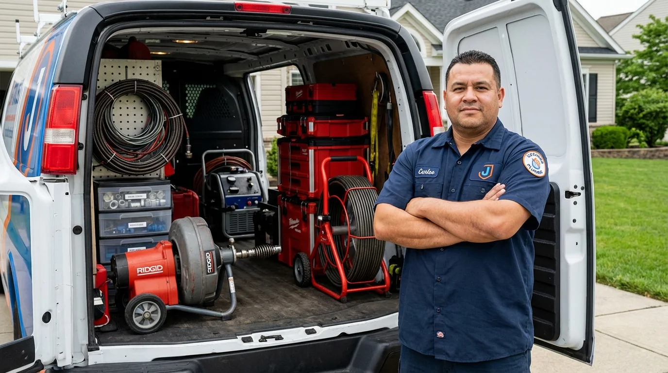 Professional drain cleaning equipment and Johns Plumbing LLC plumber in Cotulla