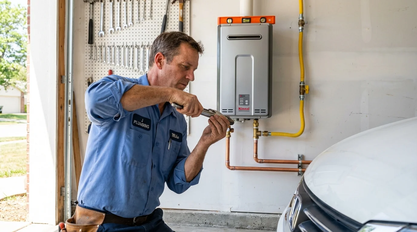 Tankless water heater installation by a Johns Plumbing LLC plumber in Cotulla